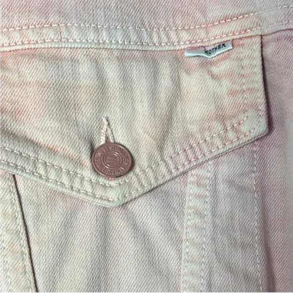 MOTHER SUPERIOR The Drifted Off Denim Jean Jacket Pink Oversize Size Medium - Picture 8 of 9